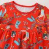 Baby Girl Floral Graphic Long Sleeve A-Line Design Loose Christmas Dress - 90 (12-24M) - Red