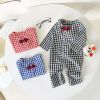 Baby Boy Plaid Pattern Bow Patched Design Cotton Jumpsuit - 66 (3-6M) - Black