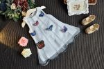 Baby Girl Dimensional Butterfly Embroidery Lace Patchwork Sleeveless Dress - 80 (9-12M) - White